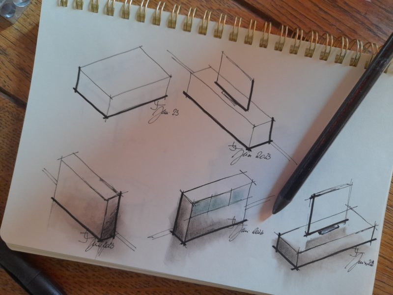 laurence jaumotte intérieur's ad hoc croquis meuble luminaire